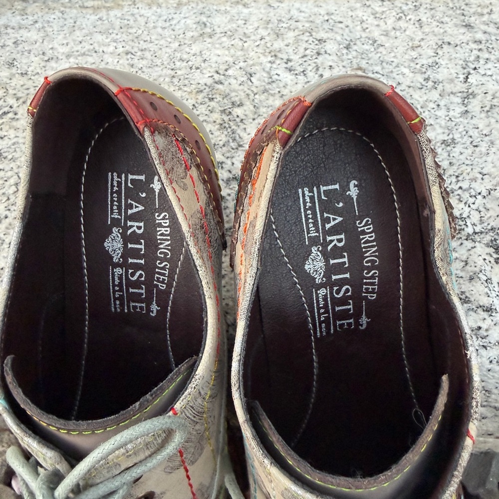 NEW L'ARTISTE SPRING STEP Perrine Shoes Oxford Bootie Grey Multi 38 7.5 -8 - Picture 13 of 15